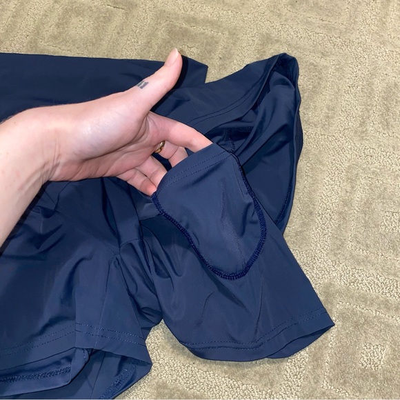 Halara Airy Super High Waisted Cool Touch Yoga Shorts with Pockets in Navy Blue - Picture 5 of 8